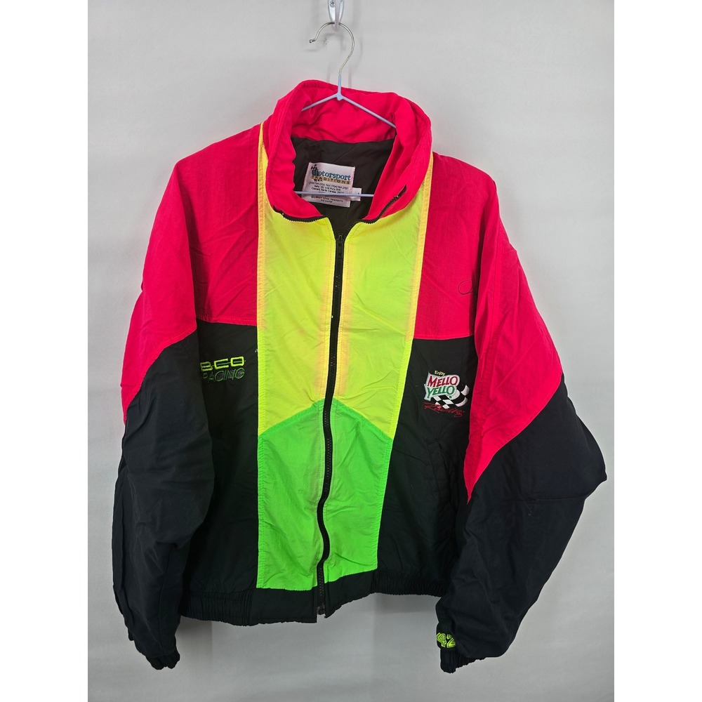 Vintage Mello Yello‎ Racing Jacket Motorsport Traditions SABCO Neon Mens Large